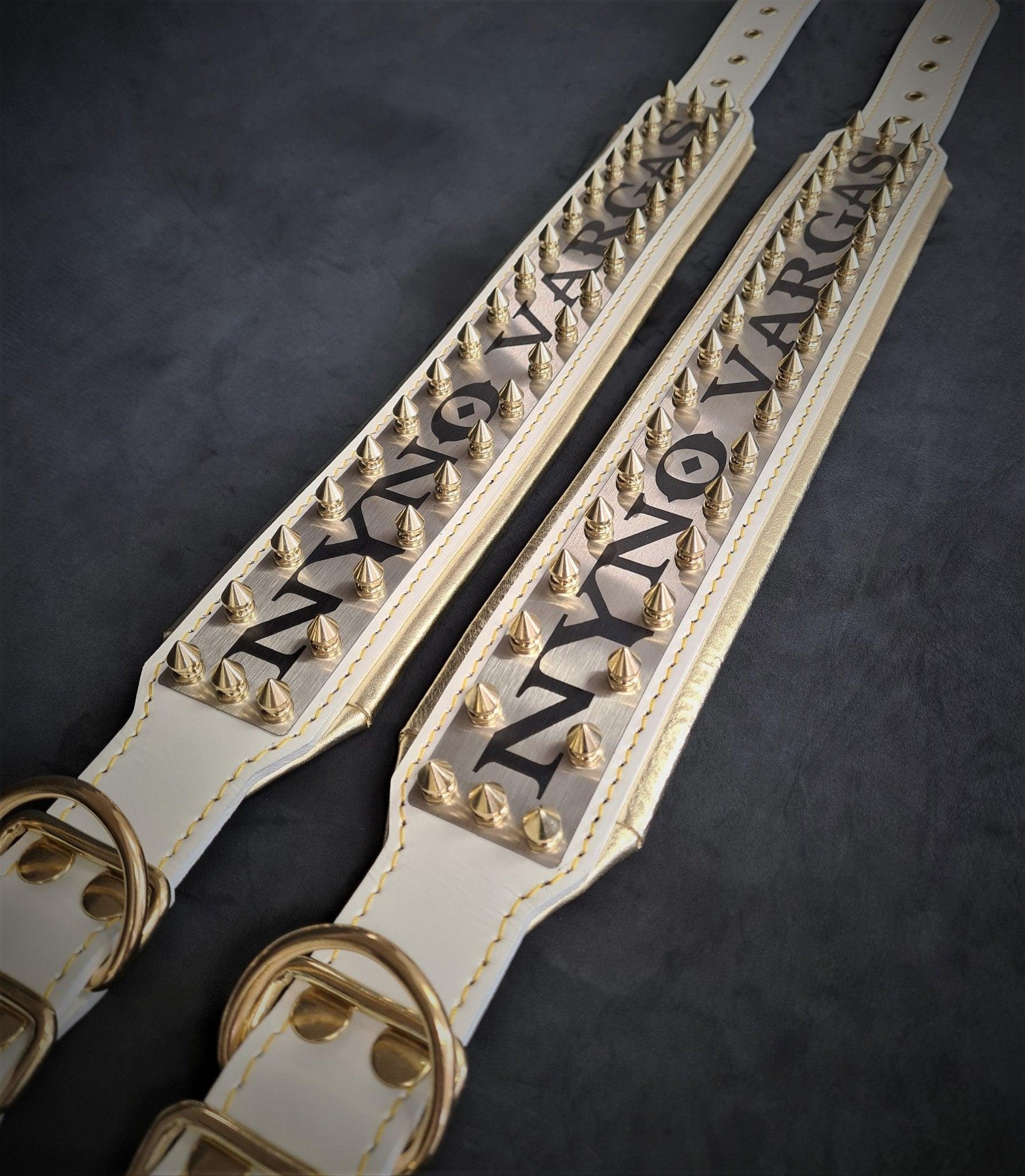 The "Metal" collar White & Gold- personalized! - Image 2